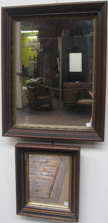 Appraisal: TWO FRAMED MIRRORS x and x Framed