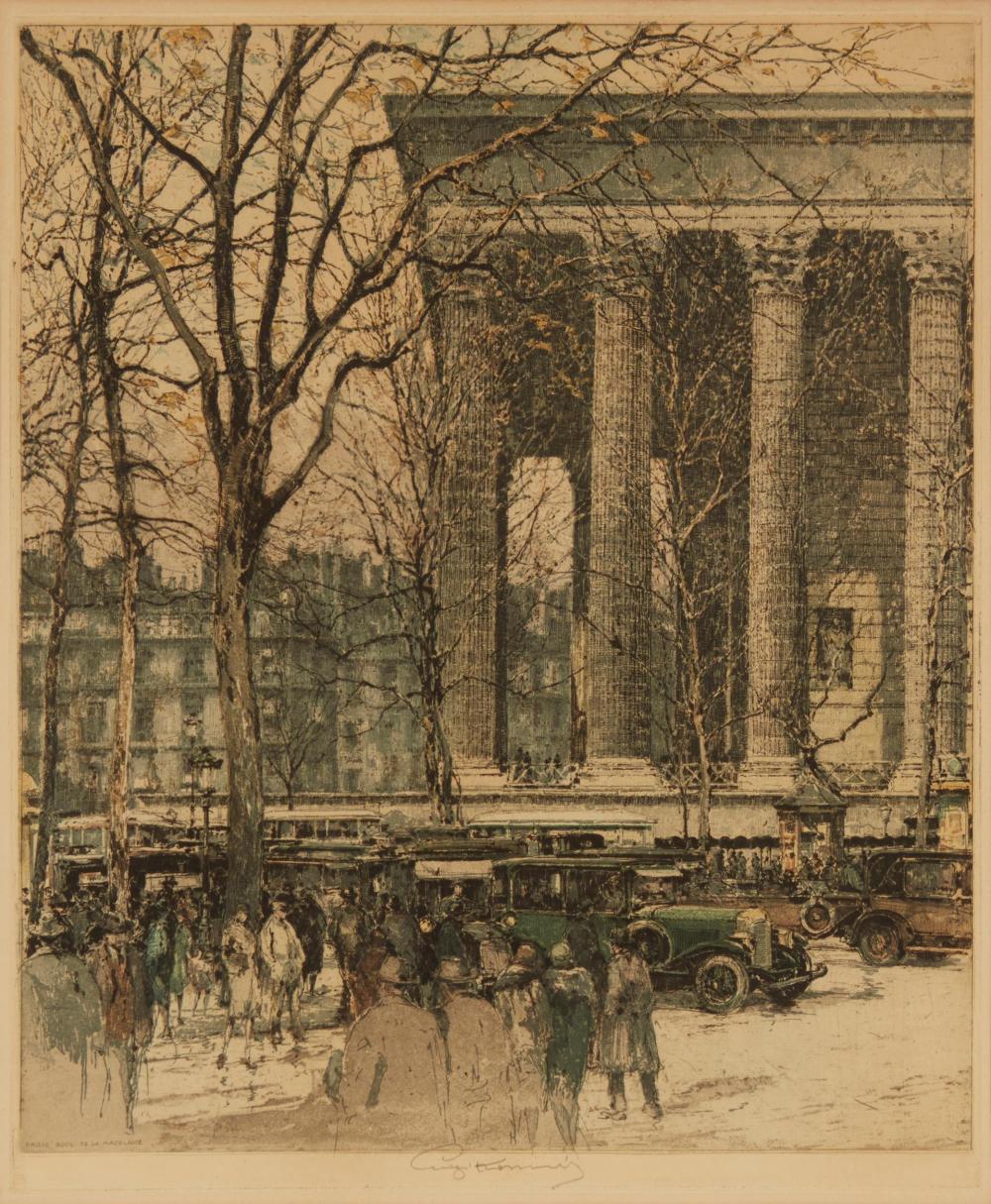 Appraisal: LUIGI KASIMIR - PARIS BOUL DE LA MADELAINE ETCHING AND