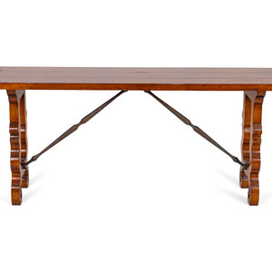 Appraisal: A Spanish Iberian Style Trestle Table TH CENTURY Height x