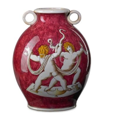 Appraisal: GIO PONTI RICHARD GINORI Glazed faience vase Il Putti con