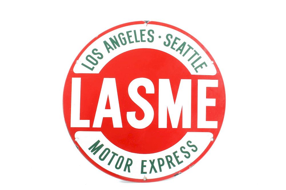 Appraisal: Los Angeles - Seattle Motor Express Porcelain Sign For your