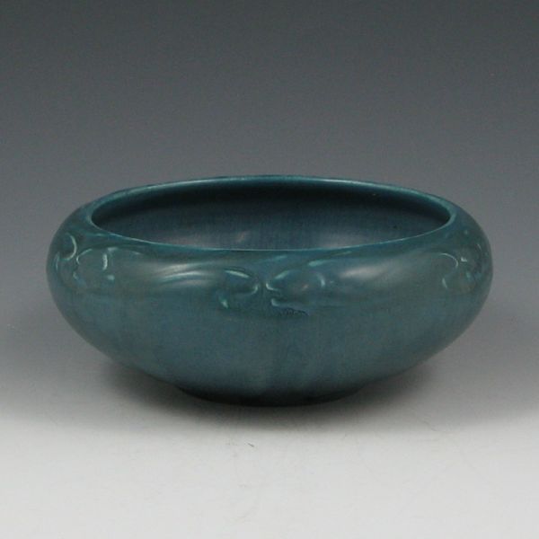 Appraisal: Rookwood bowl in deep matte blue with molded fish from