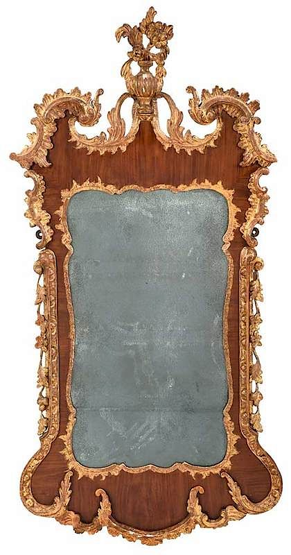 Appraisal: Chippendale Carved Parcel Gilt Mahogany Mirror mid th century elaborately