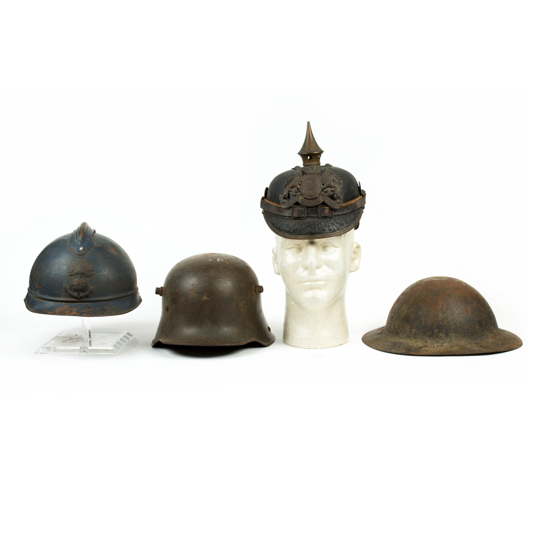 Appraisal: LOT OF WORLD WAR I HELMET GROUP lot of World