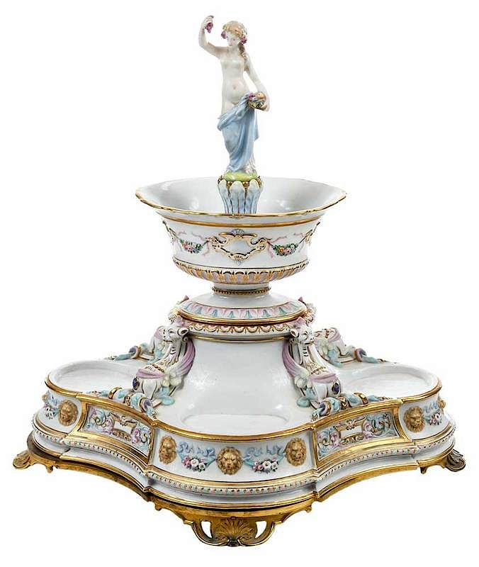 Appraisal: Fine German Three Tiered Figural Centerpiece late th early th