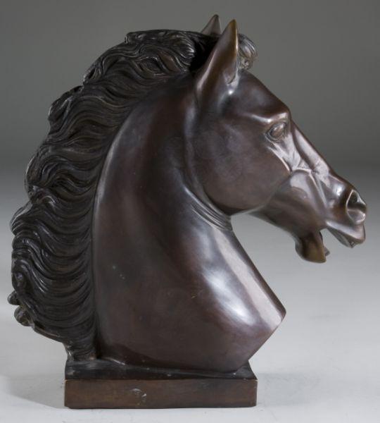 Appraisal: Art Nouveau Bronze Horse Head signed Latreck on integral base