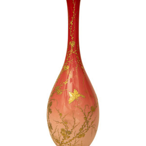 Appraisal: A Thomas Webb for Tiffany and Co Opaline Glass Vase