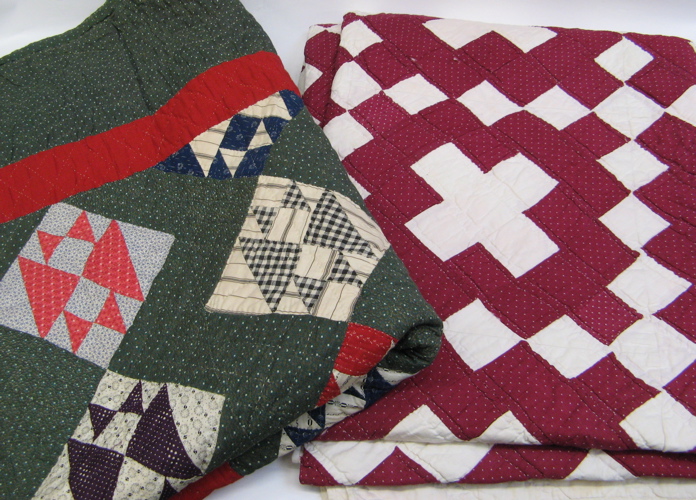 Appraisal: TWO AMERICAN PIECED HANDMADE QUILTS one in a bowtie pattern