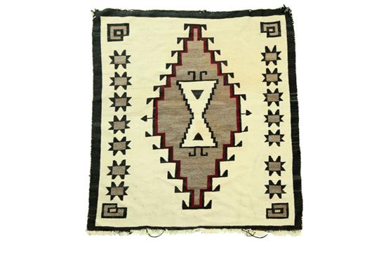 Appraisal: NAVAHO RUG Twentieth century Stepped diamond medallion in natural colors