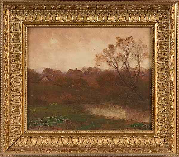 Appraisal: Arts Crafts School Landscape Oil on Canvas An arts and