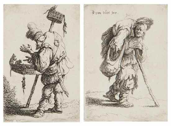 Appraisal: Jan van Vliet c - A rat-catcher A hunchbacked beggar