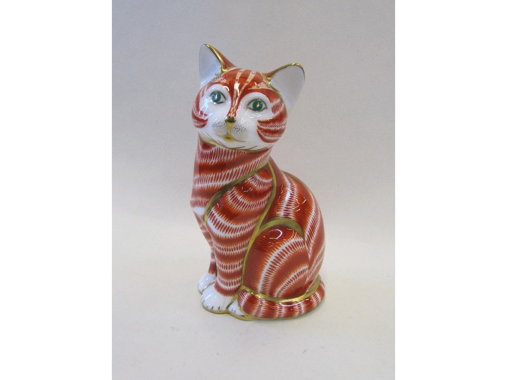 Appraisal: Royal Crown Derby paperweight modelled as a seated cat