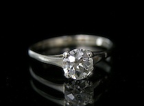 Appraisal: Diamond Solitaire Ring Modern round cut brilliant diamond apprx carat