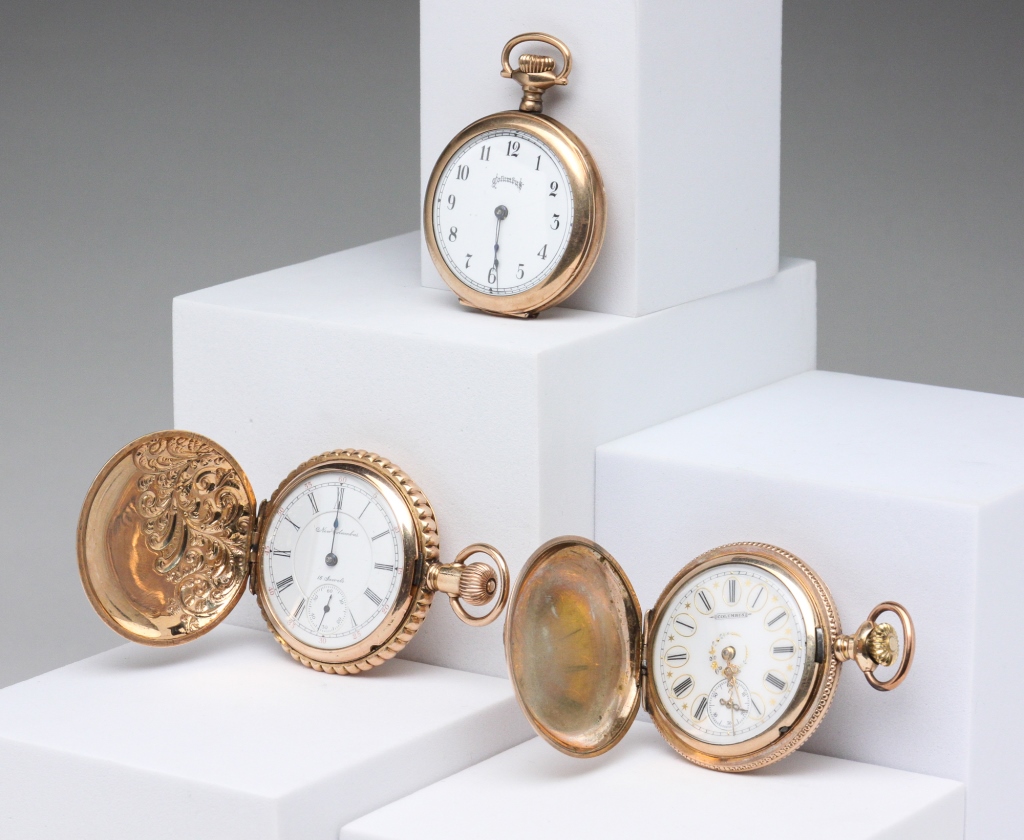 Appraisal: Late th century Three gold filled SW LS watches including