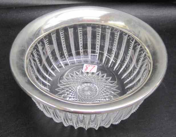 Appraisal: AMERICAN CRYSTAL STERLING SILVER BOWL c early th century Brilliant