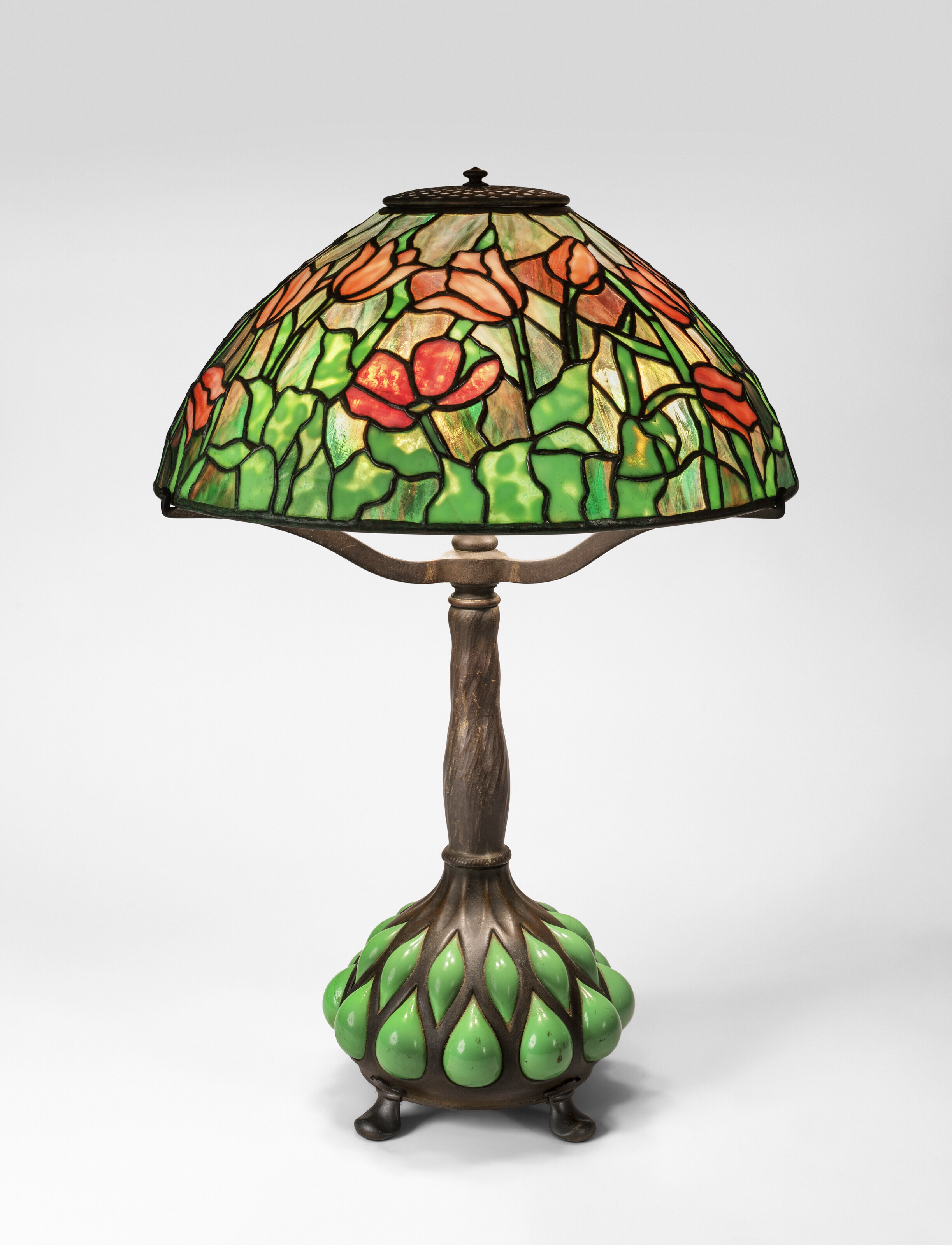 Appraisal: TIFFANY STUDIOS 'Tulip' Table Lamp circa leaded glass blown glass