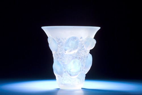 Appraisal: R LALIQUE Vase Saint-Francois opalescent ca Stenciled R LALIQUE FRANCE