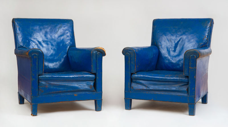 Appraisal: FRENCH ART DECO PAIR OF CLUB CHAIRS Leather x x