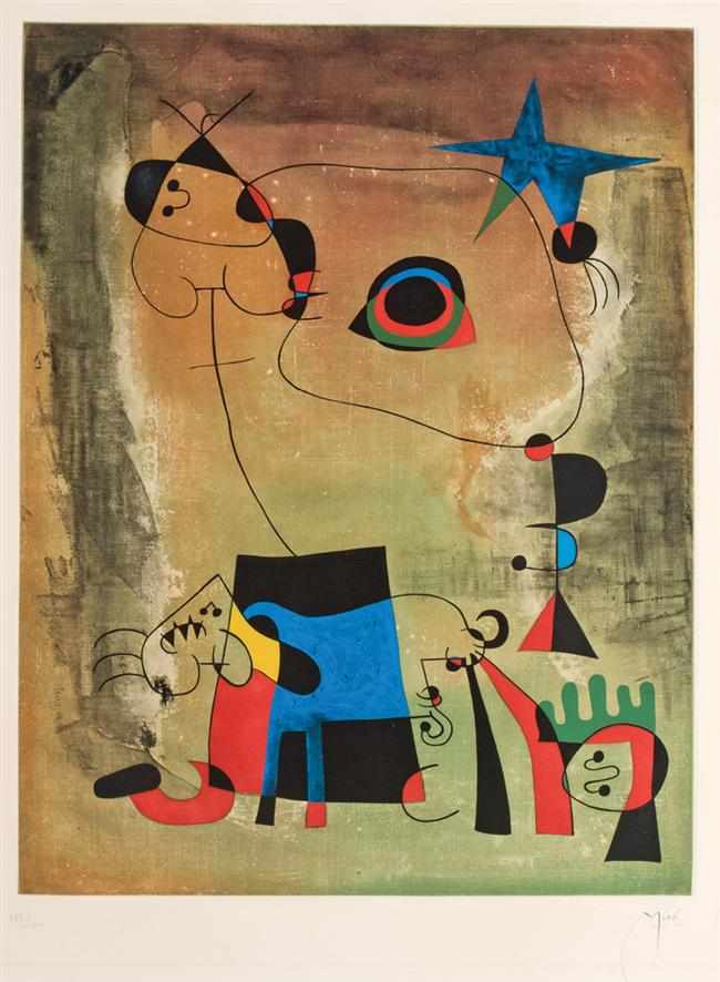 Appraisal: JOAN MIRO Spanish - ''Le Chien Bleu'' etching and color