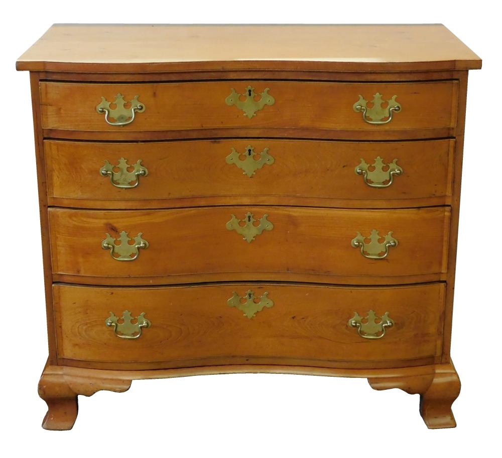 Appraisal: Oxbow four drawer chest c central Connecticut cherry pine secondary