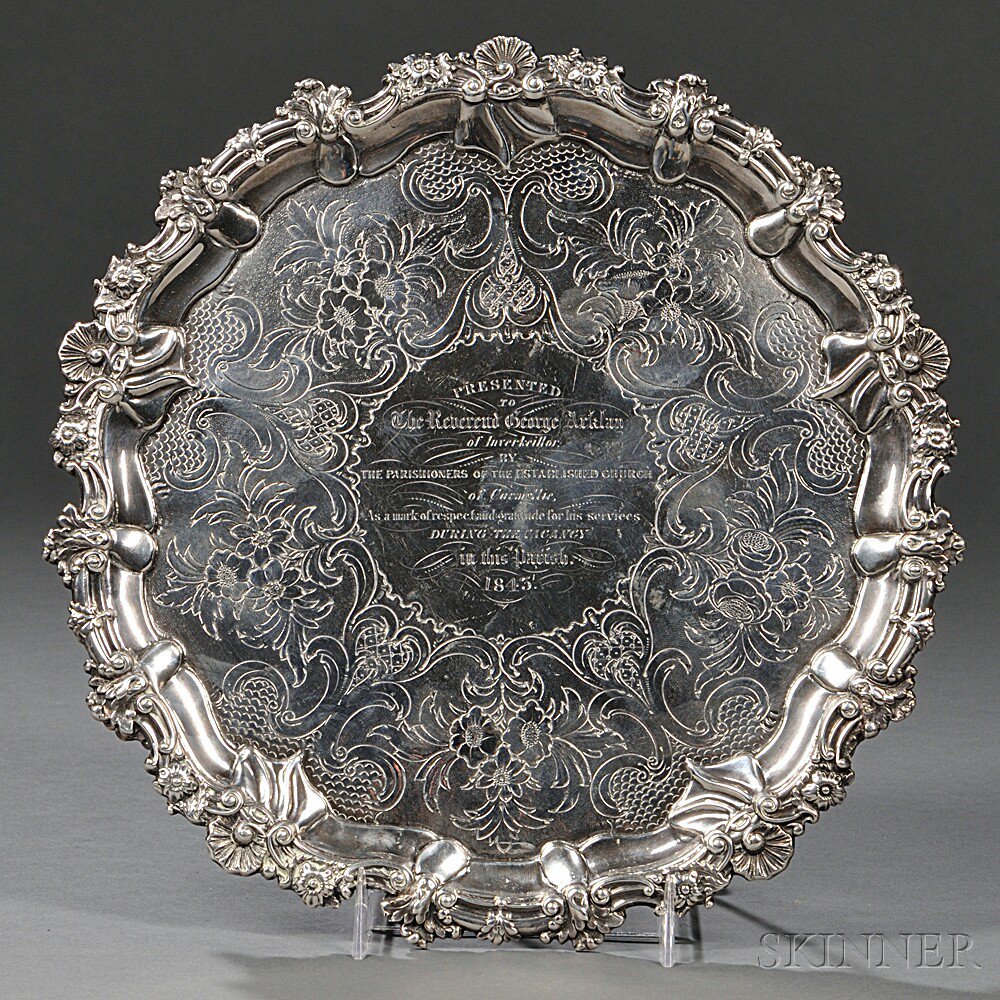 Appraisal: Victorian Sterling Silver Salver Edinburgh - with a shell and