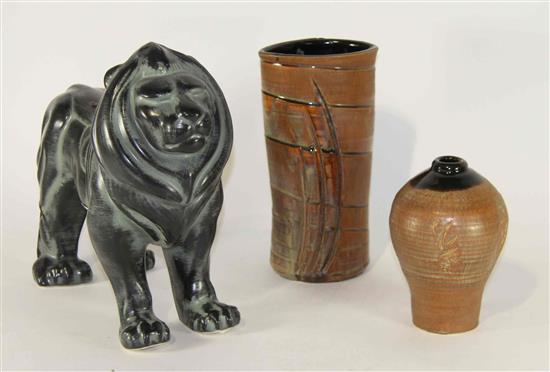 Appraisal: Sale Lot Three Haeger Pottery Articles comprising a figure of