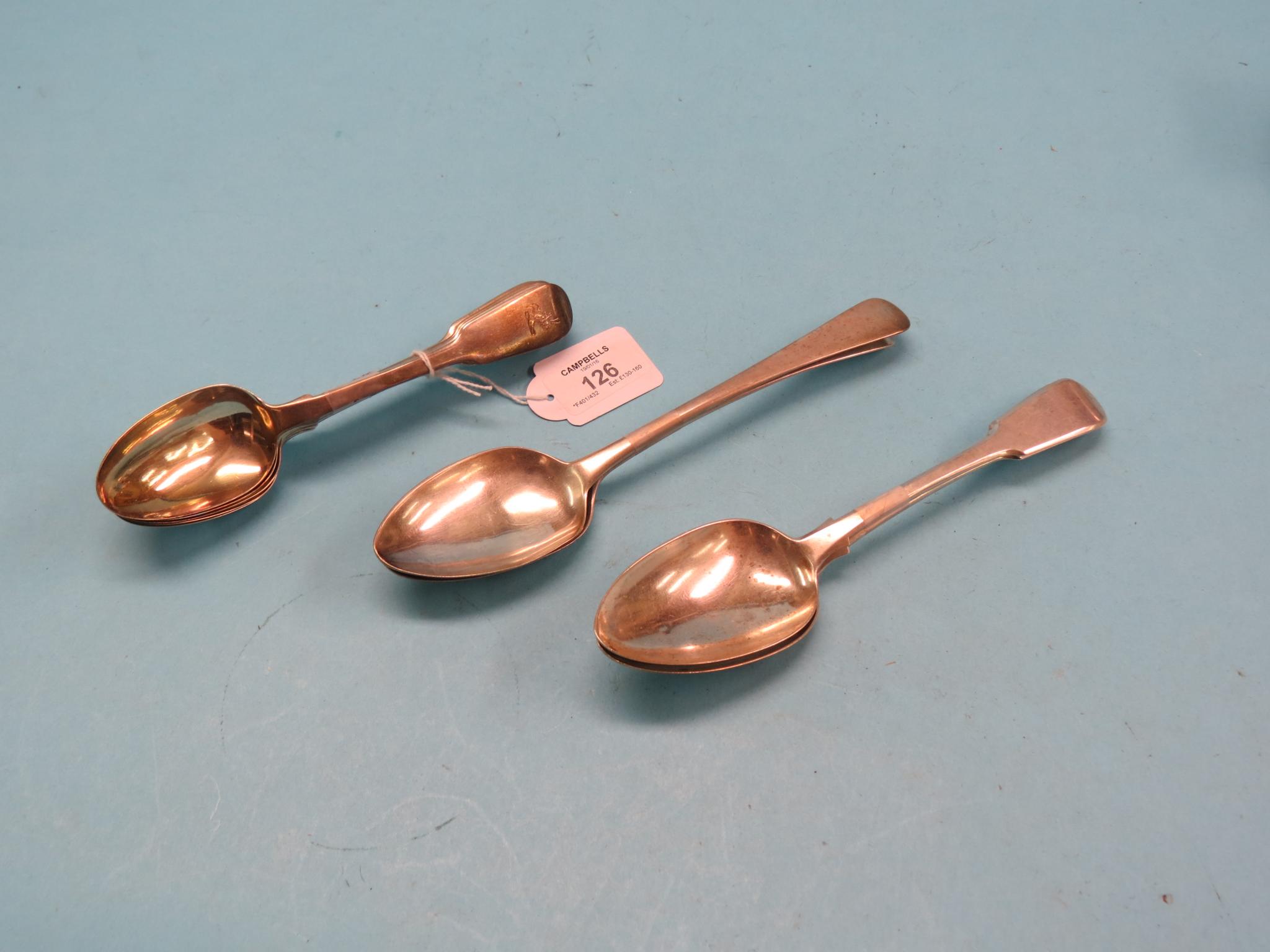 Appraisal: A set of six William IV silver fiddle pattern dessert