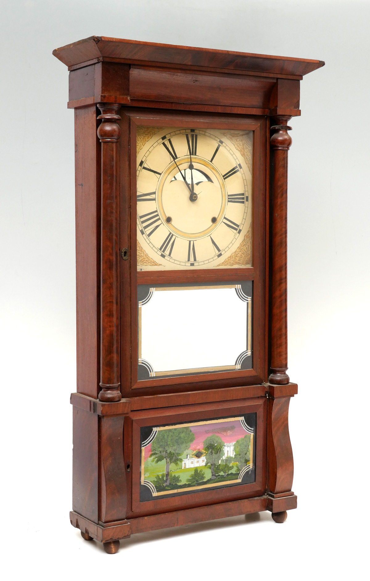 Appraisal: OGEE CLOCK WITH PAINTED TABLET Birge Malloroy Co day clock