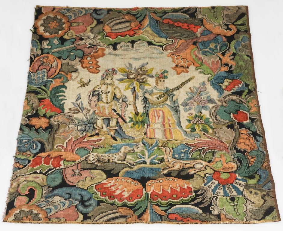 Appraisal: th CENTURY NEEDLEWORK PANEL IN th CENTURY STYLE depicting a