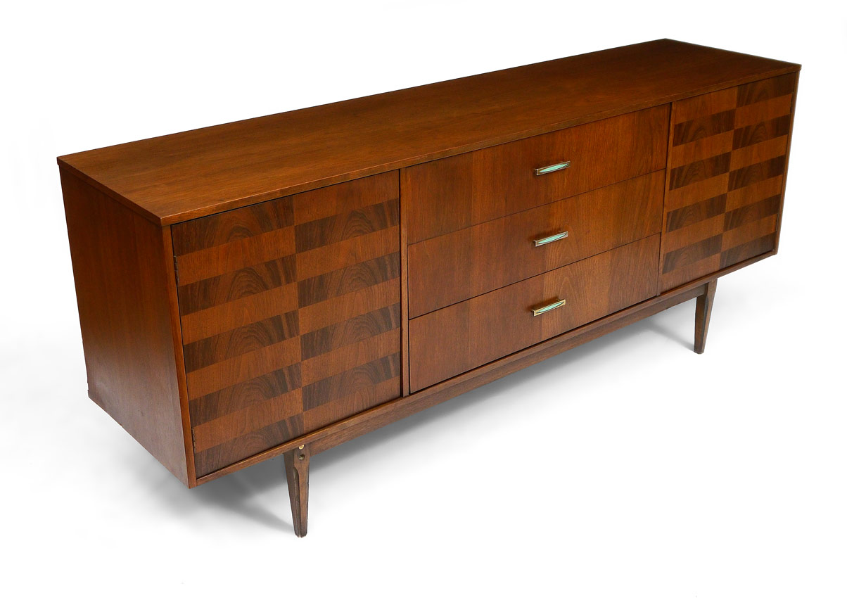 Appraisal: MID CENTURY CREDENZA BUFFET MEDIA CABINET BY KROEHLER Rosewood and