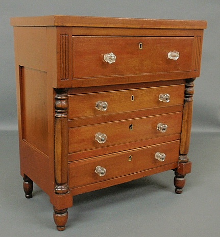 Appraisal: - Salesman s sample miniature late Sheraton chest of drawers