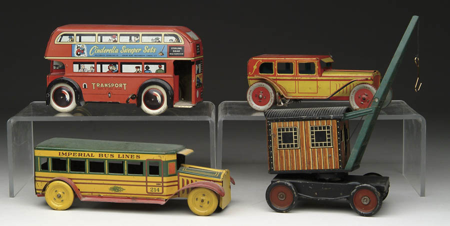 Appraisal: LOT OF TIN VEHICLES Lot includes Imperial Bus Lines Chein