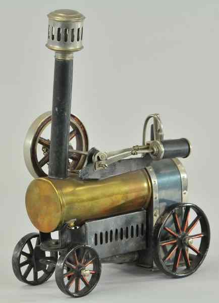 Appraisal: DOLL STEAM LOCOMOBILE Germany standing cylinder steam engine made of