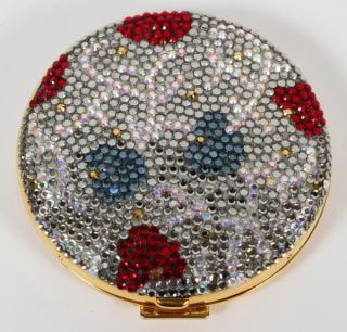 Appraisal: JUDITH LEIBER FULL BEAD POWDER COMPACT JUDITH LEIBER FULL BEAD