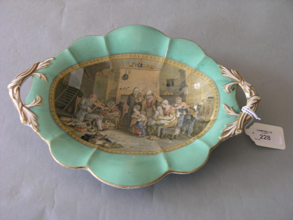 Appraisal: A Pratt of Fenton two handled serving dish colour printed