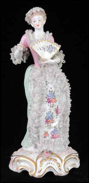 Appraisal: MEISSEN PORCELAIN FIGURE OF A LADY WITH A FAN Height