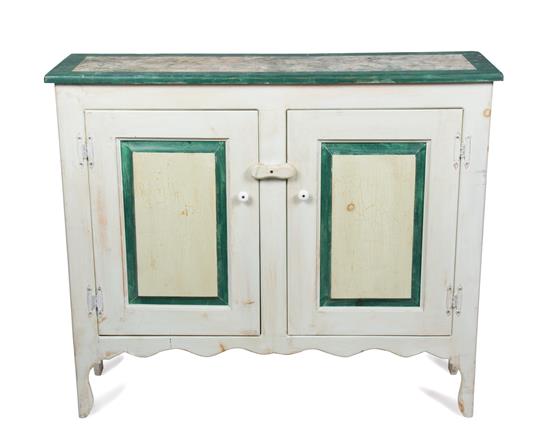 Appraisal: Sale Lot An American Faux Painted Console Cabinet th century