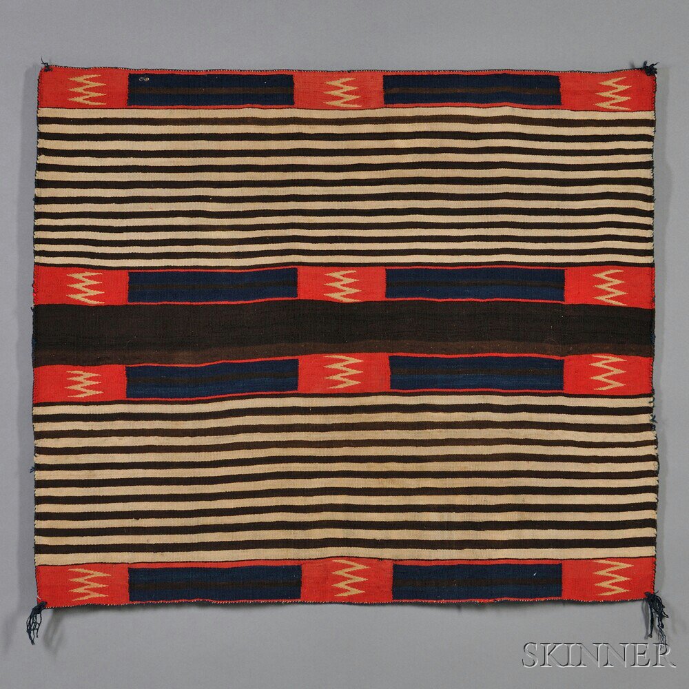 Appraisal: Navajo Late Classic Woman's Chief's Blanket with twelve-spot block pattern