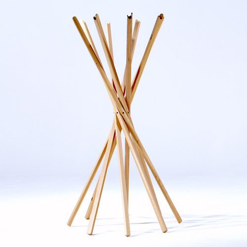 Appraisal: DE PAS D'URBINO LOMAZZI Collapsible wooden coat rack x