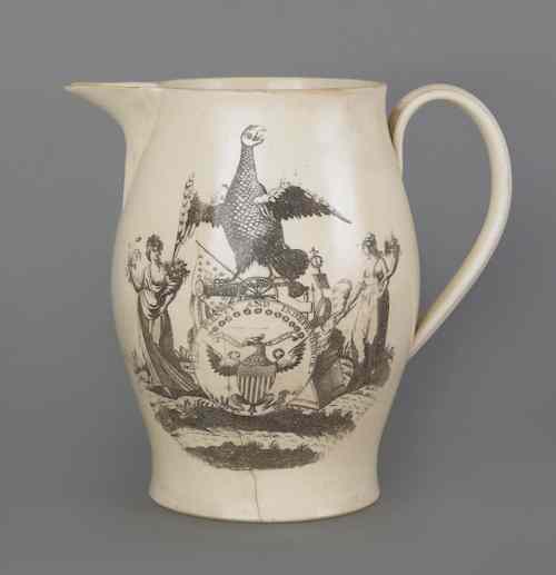 Appraisal: Liverpool pitcher early th c decorated with Peace Plenty and