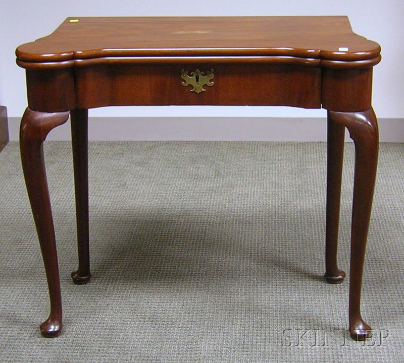 Appraisal: British Mahogany and Mahogany Veneer Games Table with Drawer