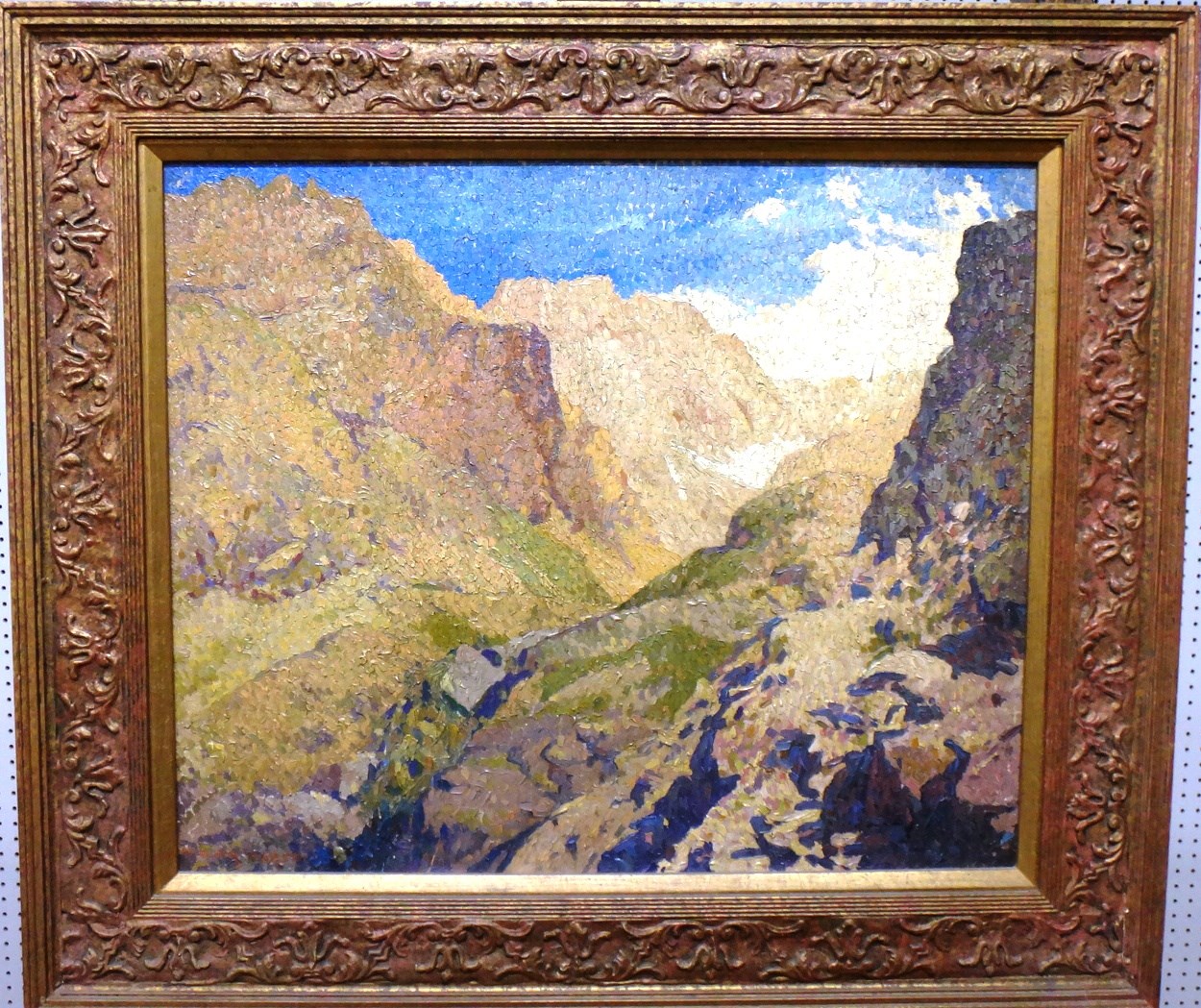 Appraisal: Reginald St Clair Marston - Mountain scene oil on canvas