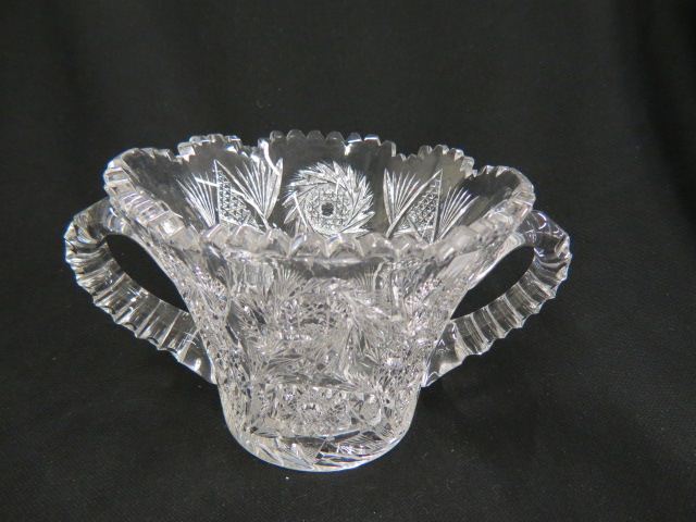 Appraisal: Cut Glass Ice Tub brilliant period handled pinwheel starbursts rays