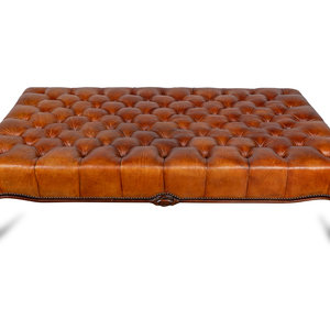 Appraisal: A Leather Tufted Ottoman TH CENTURY Height x width x