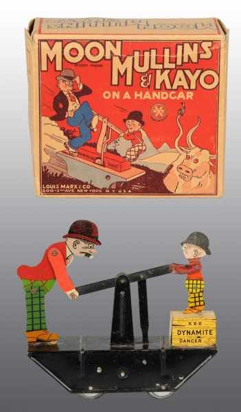 Appraisal: Tin Marx Moon Mullins Kayo Handcar Wind-Up Toy Description American