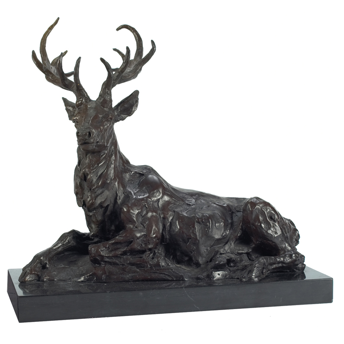 Appraisal: After Antoine-Louis Barye French - ''Elk '' c bronze sculpture