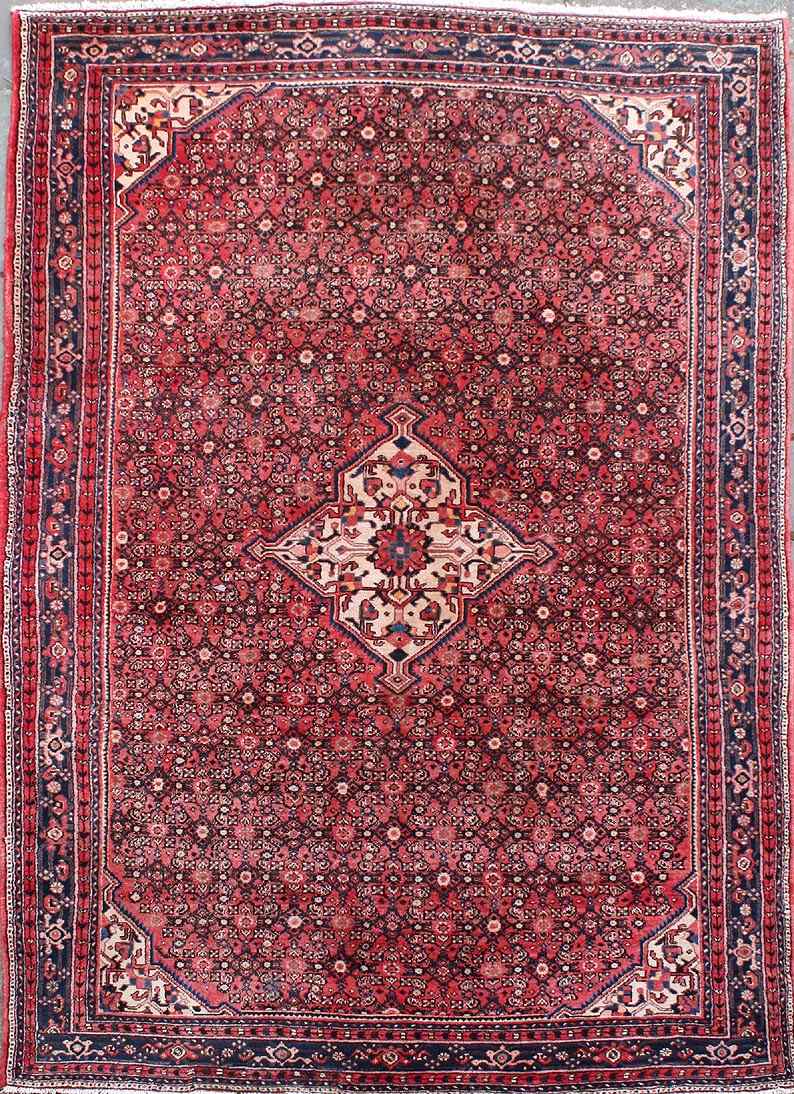 Appraisal: ORIENTAL RUG HAMADAN ' x ' '' Central ivory pendant