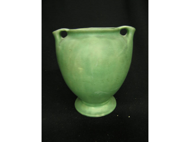 Appraisal: Monmouth Art Pottery Vase handled Arts Crafts green glaze original