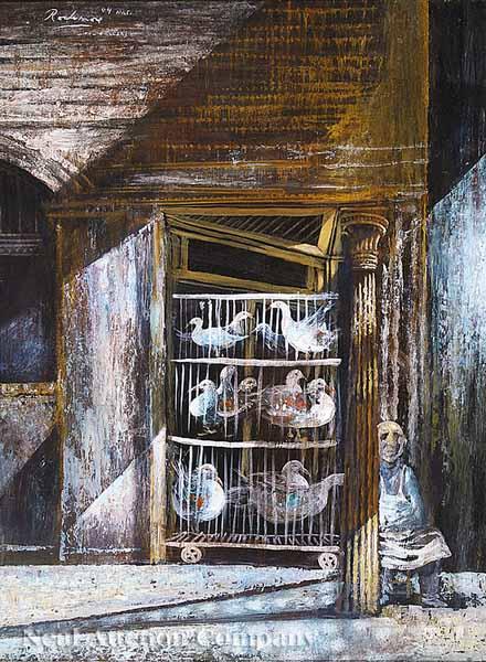 Appraisal: Noel Rockmore American New Orleans - Corner Market Chickens for