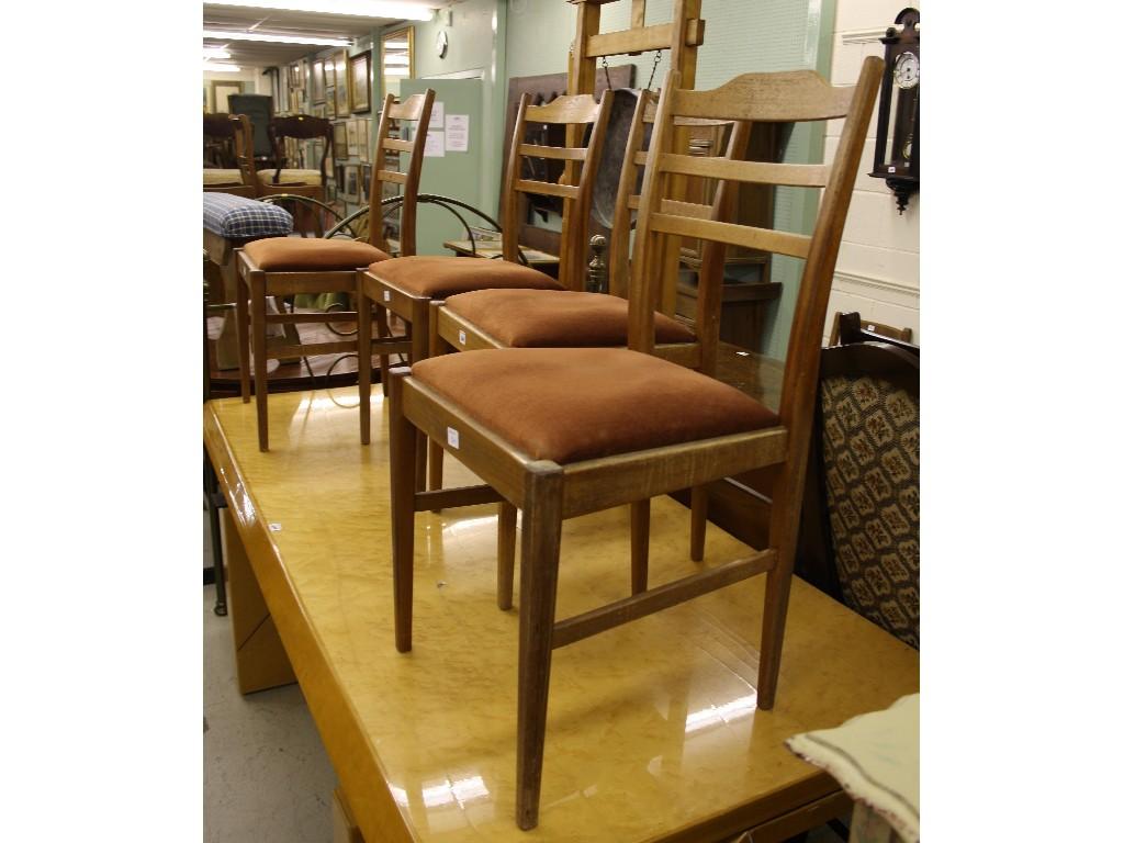 Appraisal: Set of four Gordon Russell of Broadway teak dining chairs